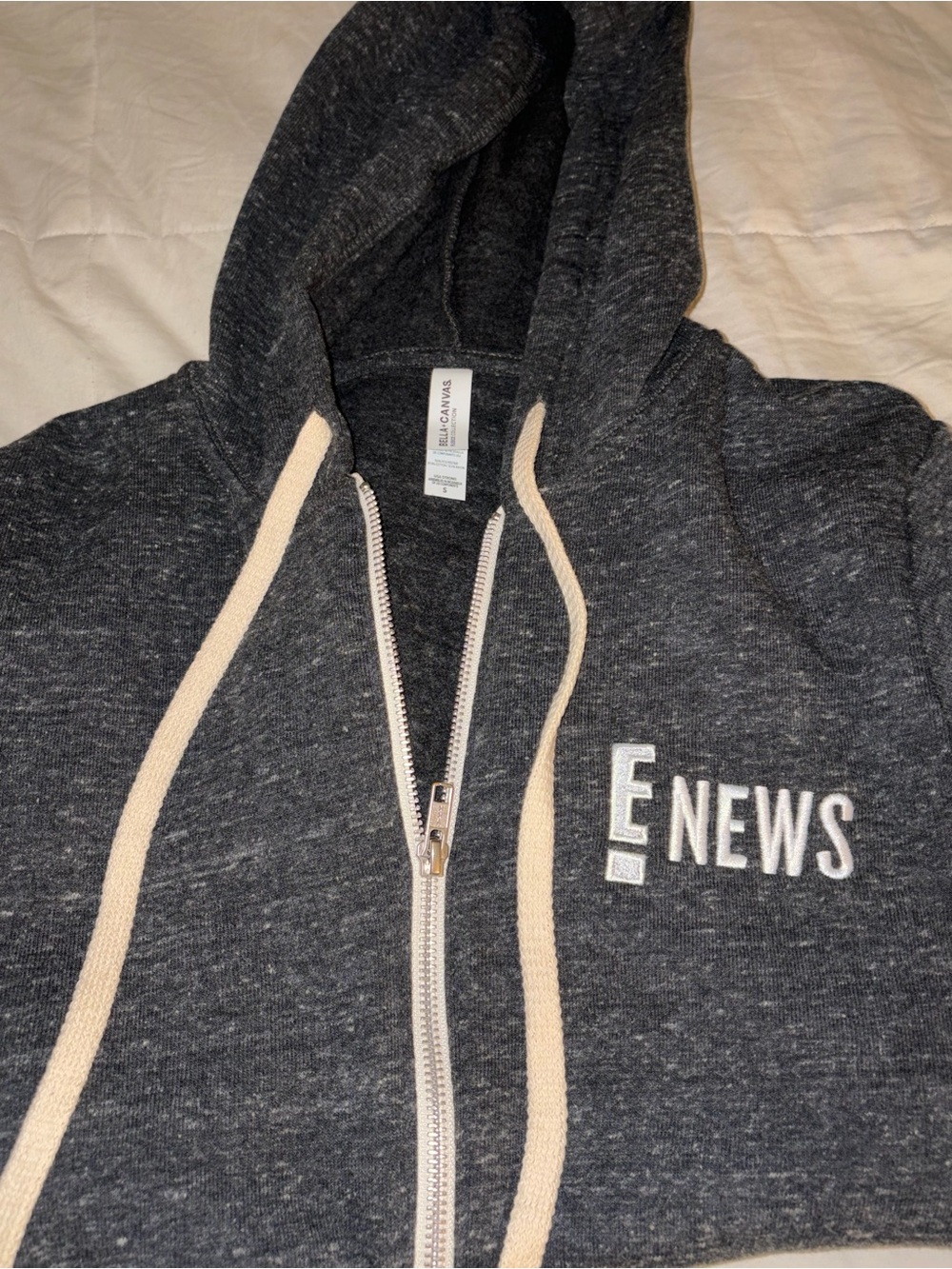 E! News Vintage Charcoal Zip UpHoodie